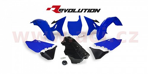 sada plastů Yamaha - REVOLUTION KIT pro YZ 125/250 02-20, RTECH (modro-černá, 7 dílů)